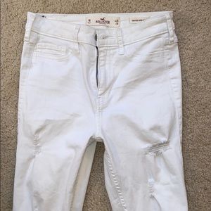 hollister ripped white skinny jeans
